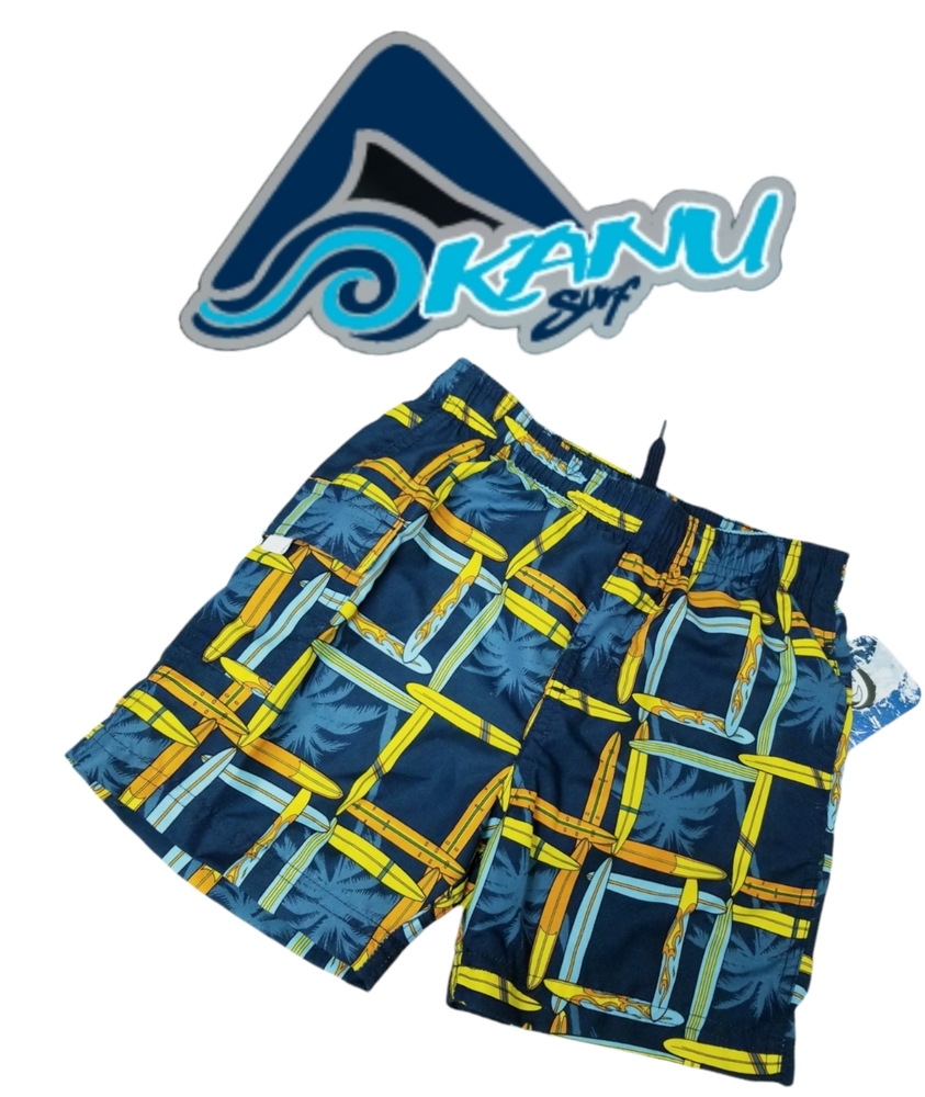 KANU Surf Long Board Palm Print Swim Trunk 4T NWT